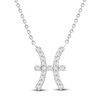 Thumbnail Image 0 of Diamond Pisces Necklace 1/10 ct tw Round 14K White Gold 16.75"