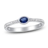 Thumbnail Image 1 of Natural Blue Sapphire Ring 1/10 ct tw Diamonds 14K White Gold