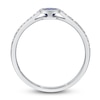 Thumbnail Image 2 of Natural Blue Sapphire Ring 1/10 ct tw Diamonds 14K White Gold