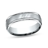 Thumbnail Image 1 of Diagonal Satin Wedding Band 14K White Gold 6.0mm