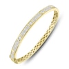 Thumbnail Image 1 of Shy Creation Diamond Bangle Bracelet 1-3/4 ct tw Emerald/Round 14K Yellow Gold SC22008746ZS