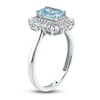 Thumbnail Image 2 of Rectangle-Cut Natural Aquamarine Ring 1/4 ct tw 14K White Gold