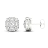 Thumbnail Image 1 of Lab-Created Round Diamond Halo Stud Earrings 1 ct tw 14K White Gold