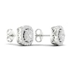 Thumbnail Image 2 of Lab-Created Round Diamond Halo Stud Earrings 1 ct tw 14K White Gold