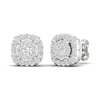 Thumbnail Image 4 of Lab-Created Round Diamond Halo Stud Earrings 1 ct tw 14K White Gold