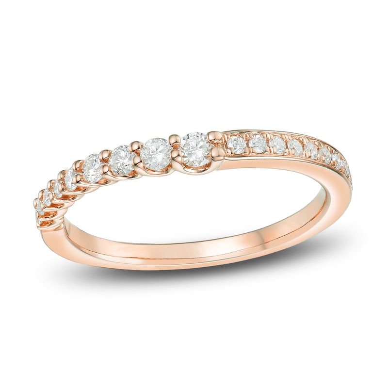 Main Image 1 of Round Diamond Anniversary Band 1/3 ct tw 14K Rose Gold