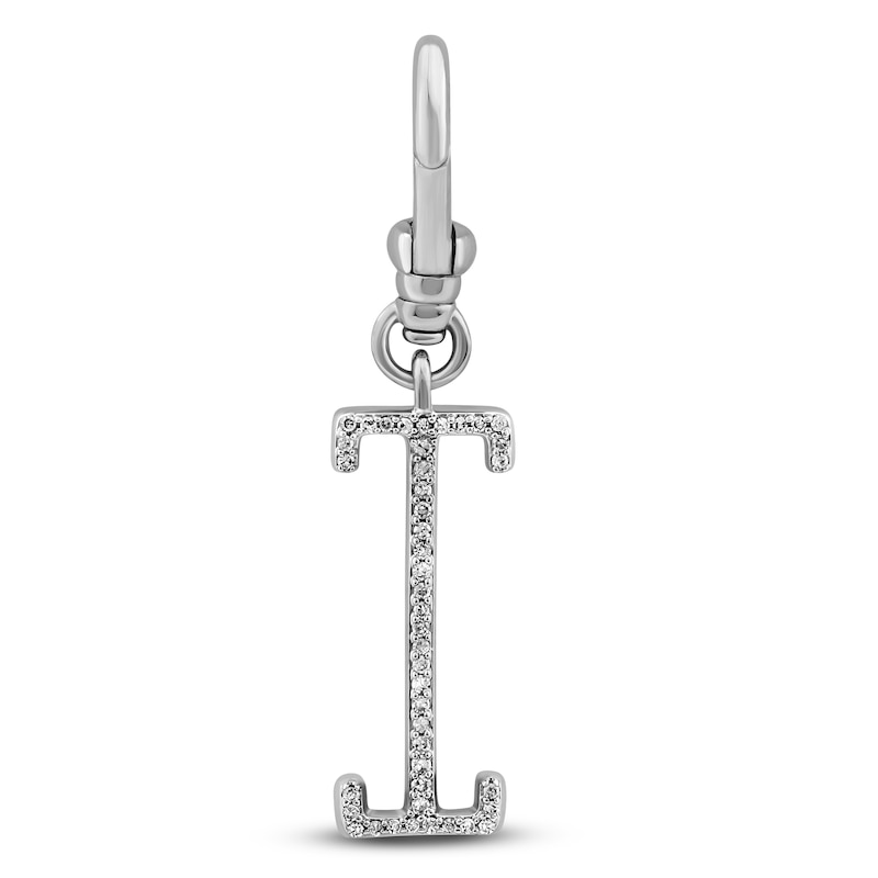 Charm'd by Lulu Frost Diamond Letter I Charm 1/15 ct tw Pavé Round 10K White Gold