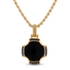 Thumbnail Image 0 of 1933 by Esquire Men's Black Onyx & Black Diamond Necklace 1/8 ct tw 18K Yellow Gold-Plated Sterling Silver 22"