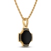 Thumbnail Image 1 of 1933 by Esquire Men's Black Onyx & Black Diamond Necklace 1/8 ct tw 18K Yellow Gold-Plated Sterling Silver 22"