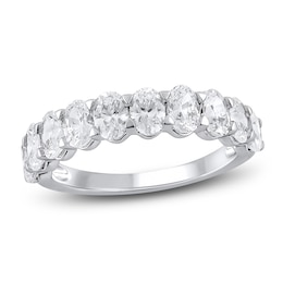 Lab-Created Oval-Cut Diamond Anniversary Ring 2 ct tw 14K White Gold