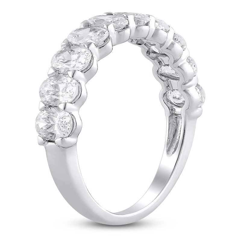 Lab-Created Oval-Cut Diamond Anniversary Ring 2 ct tw 14K White Gold