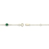 Thumbnail Image 2 of Lab-Created Emerald & Diamond Station Bracelet 1/15 ct tw 10K Yellow Gold 7.25&quot;