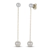 Thumbnail Image 3 of Cultured Pearl Y-Drop Necklace & Drop Earrings Set 10K Yellow Gold