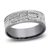 Thumbnail Image 1 of Men's Passport Pattern Comfort-Fit Wedding Band 7.5mm Tantalum & Matte Gray Titanium