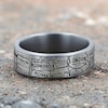 Thumbnail Image 4 of Men's Passport Pattern Comfort-Fit Wedding Band 7.5mm Tantalum & Matte Gray Titanium