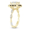 Thumbnail Image 1 of Pnina Tornai Princess-Cut Quad White Diamond & Black Diamond Halo Engagement Ring 1-3/4 ct tw 14K Yellow Gold