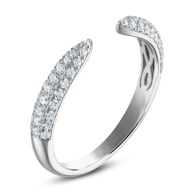 Certified Diamond Open Cuff Anniversary Ring 3/8 ct tw 14K White Gold