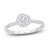 Thumbnail Image 0 of Diamond Double Halo Promise Ring 3/8 ct tw 10K White Gold