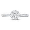 Thumbnail Image 2 of Diamond Double Halo Promise Ring 3/8 ct tw 10K White Gold