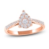 Thumbnail Image 0 of Multi-Diamond Pear-Shaped Promise Ring 1/3 ct tw 10K Rose Gold