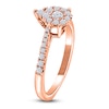 Thumbnail Image 1 of Multi-Diamond Pear-Shaped Promise Ring 1/3 ct tw 10K Rose Gold