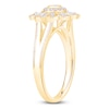 Thumbnail Image 2 of Vintage-Inspired Baguette & Round-Cut Diamond Flower Ring 1/4 ct tw 14K Yellow Gold