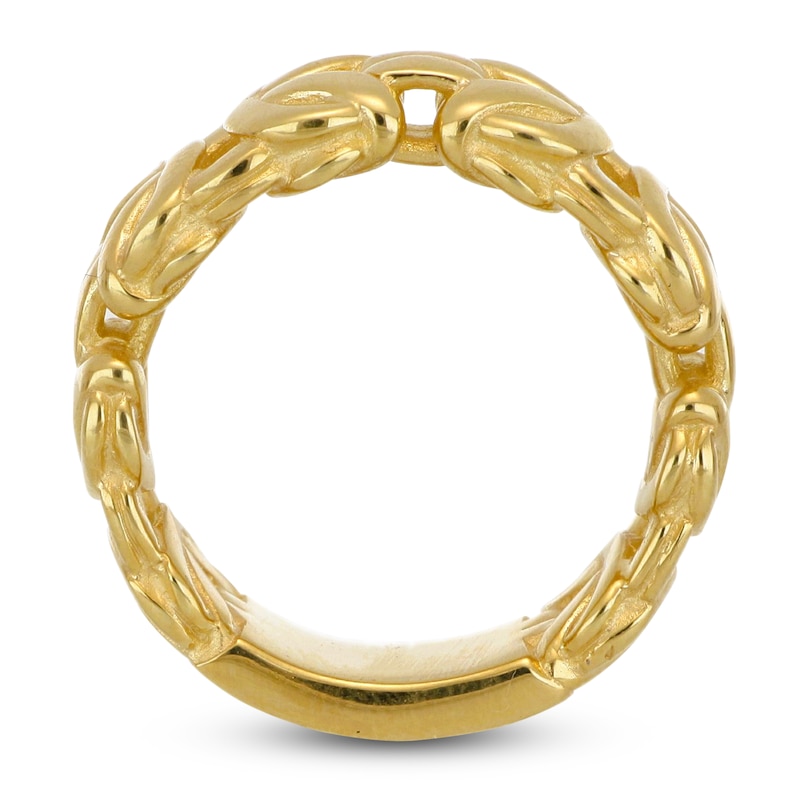 Main Image 2 of LUSSO by Italia D'Oro Men's Byzantine Link Ring 14K Yellow Gold