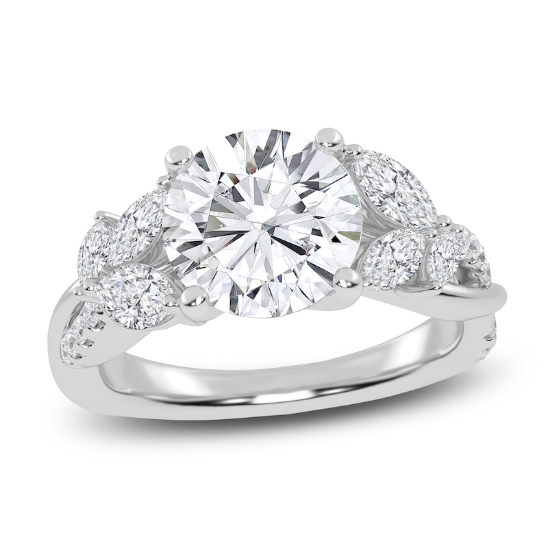 Main Image 1 of Lab-Created Round-Cut Diamond Engagement Ring 2-1/2 ct tw 14K White Gold