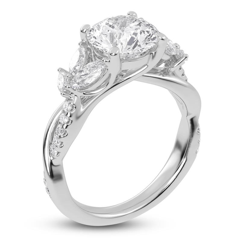 Main Image 2 of Lab-Created Round-Cut Diamond Engagement Ring 2-1/2 ct tw 14K White Gold