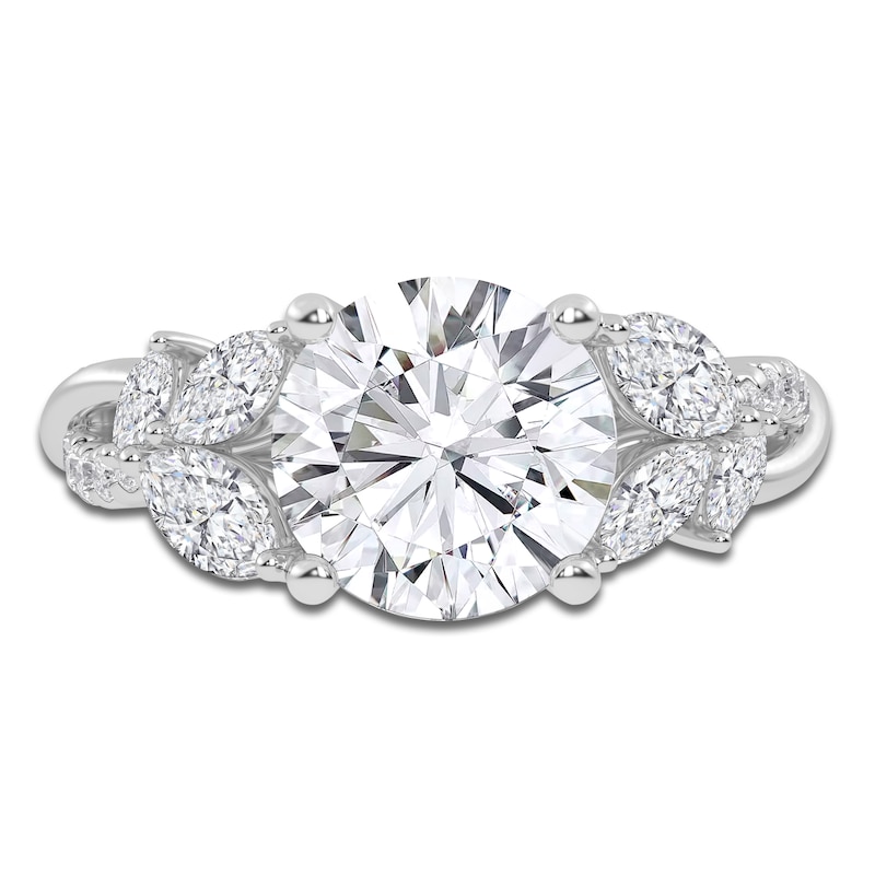 Main Image 3 of Lab-Created Round-Cut Diamond Engagement Ring 2-1/2 ct tw 14K White Gold