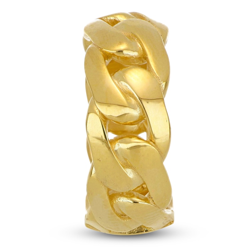 Main Image 2 of LUSSO by Italia D'Oro Men's Solid Curb Chain Link Ring 14K Yellow Gold