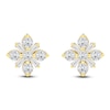 Thumbnail Image 1 of Baguette & Round-Cut Lab-Created Diamond Snowflake Stud Earrings 1 ct tw 14K Yellow Gold