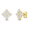 Thumbnail Image 3 of Baguette & Round-Cut Lab-Created Diamond Snowflake Stud Earrings 1 ct tw 14K Yellow Gold