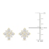 Thumbnail Image 4 of Baguette & Round-Cut Lab-Created Diamond Snowflake Stud Earrings 1 ct tw 14K Yellow Gold