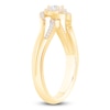 Thumbnail Image 2 of Diamond Bypass Halo Promise Ring 1/4 ct tw 10K Yellow Gold