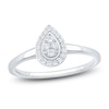 Thumbnail Image 1 of Multi-Diamond Pear-Shaped Halo Promise Ring 1/6 ct tw 10K White Gold