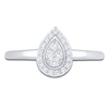 Thumbnail Image 3 of Multi-Diamond Pear-Shaped Halo Promise Ring 1/6 ct tw 10K White Gold