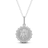 Thumbnail Image 1 of Diamond Angel Number 444 Medallion Necklace 1/4 ct tw Sterling Silver 18&quot;