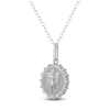 Thumbnail Image 2 of Diamond Angel Number 444 Medallion Necklace 1/4 ct tw Sterling Silver 18&quot;