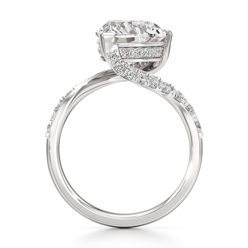 Main Image 2 of J'Lure Heart Brilliant-Cut Lab-Created Diamond Bypass Engagement Ring 3-1/2 ct tw 18K White Gold