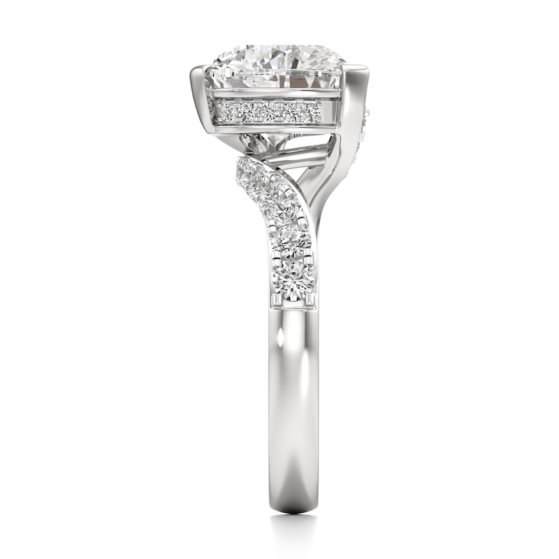 Main Image 3 of J'Lure Heart Brilliant-Cut Lab-Created Diamond Bypass Engagement Ring 3-1/2 ct tw 18K White Gold