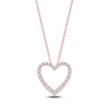 Thumbnail Image 1 of Lab-Created Diamond Graduated Open-Heart Necklace 1/2 ct tw 14K Rose Gold 18&quot;