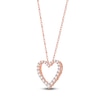 Thumbnail Image 2 of Lab-Created Diamond Graduated Open-Heart Necklace 1/2 ct tw 14K Rose Gold 18&quot;