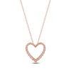 Thumbnail Image 3 of Lab-Created Diamond Graduated Open-Heart Necklace 1/2 ct tw 14K Rose Gold 18&quot;