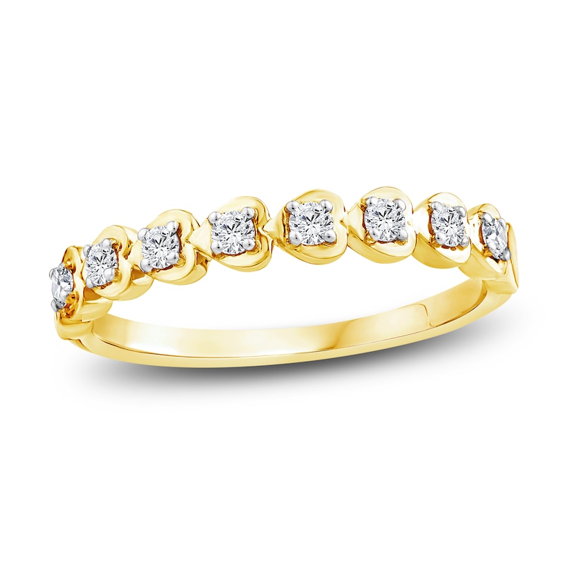 Main Image 1 of Charm'd by Lulu Frost Diamond Nestled Hearts Ring 1/5 ct tw 10K Yellow Gold