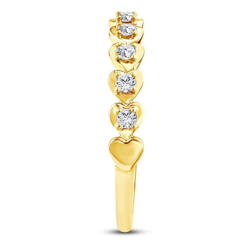 Main Image 3 of Charm'd by Lulu Frost Diamond Nestled Hearts Ring 1/5 ct tw 10K Yellow Gold