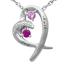 Couple's Birthstone Necklace