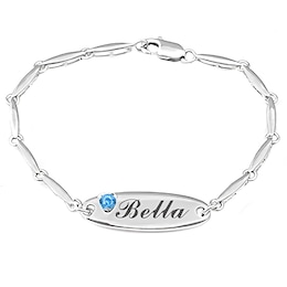 Children's Birthstone Engravable Bracelet