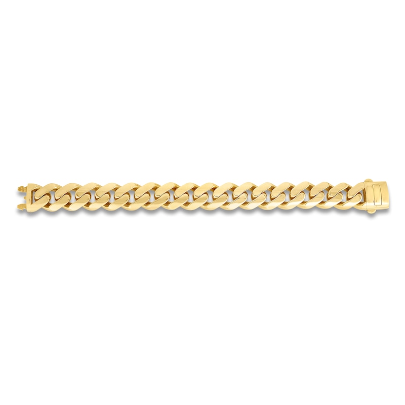 Hollow Curb Chain Bracelet 10K Yellow Gold 9" 15.5mm