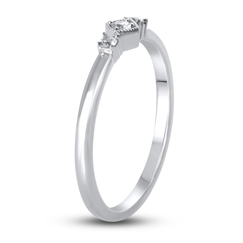 Main Image 2 of Diamond Dainty Ring 1/10 ct tw Round 14K White Gold